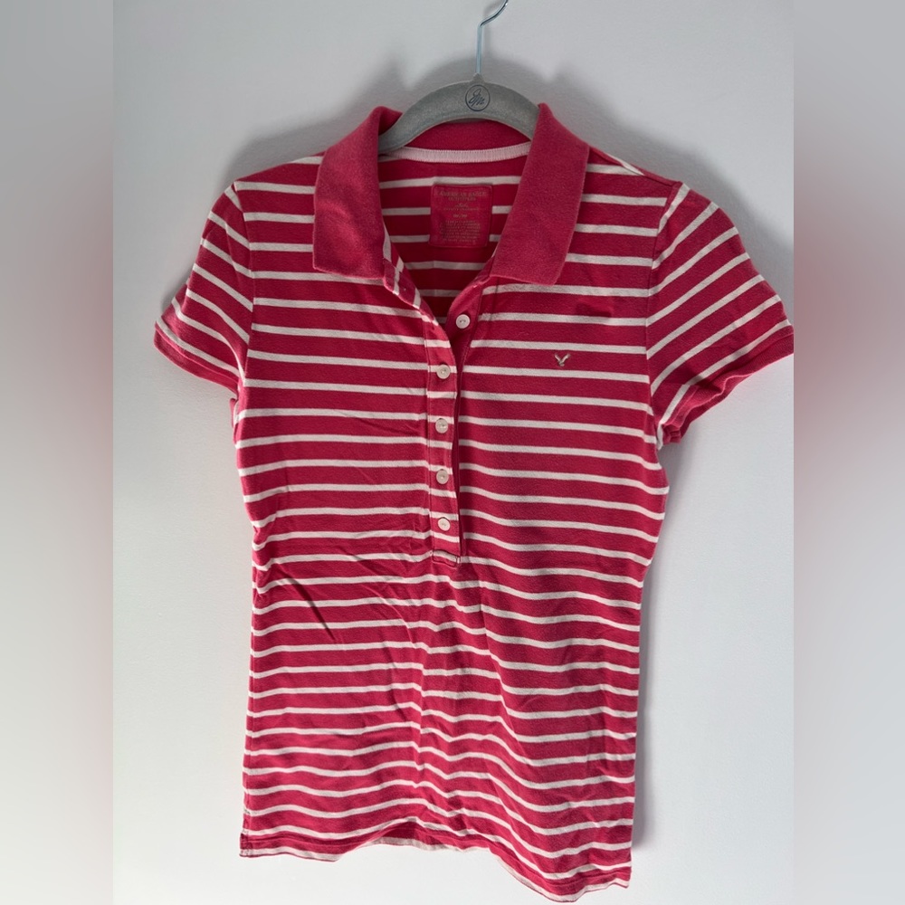 American Eagle Pink Stripe Top Size Medium